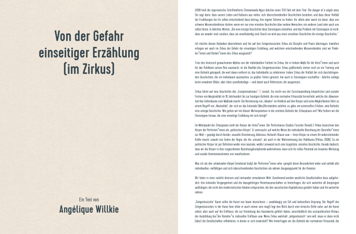 On the danger of one-sided narration (in the circus)